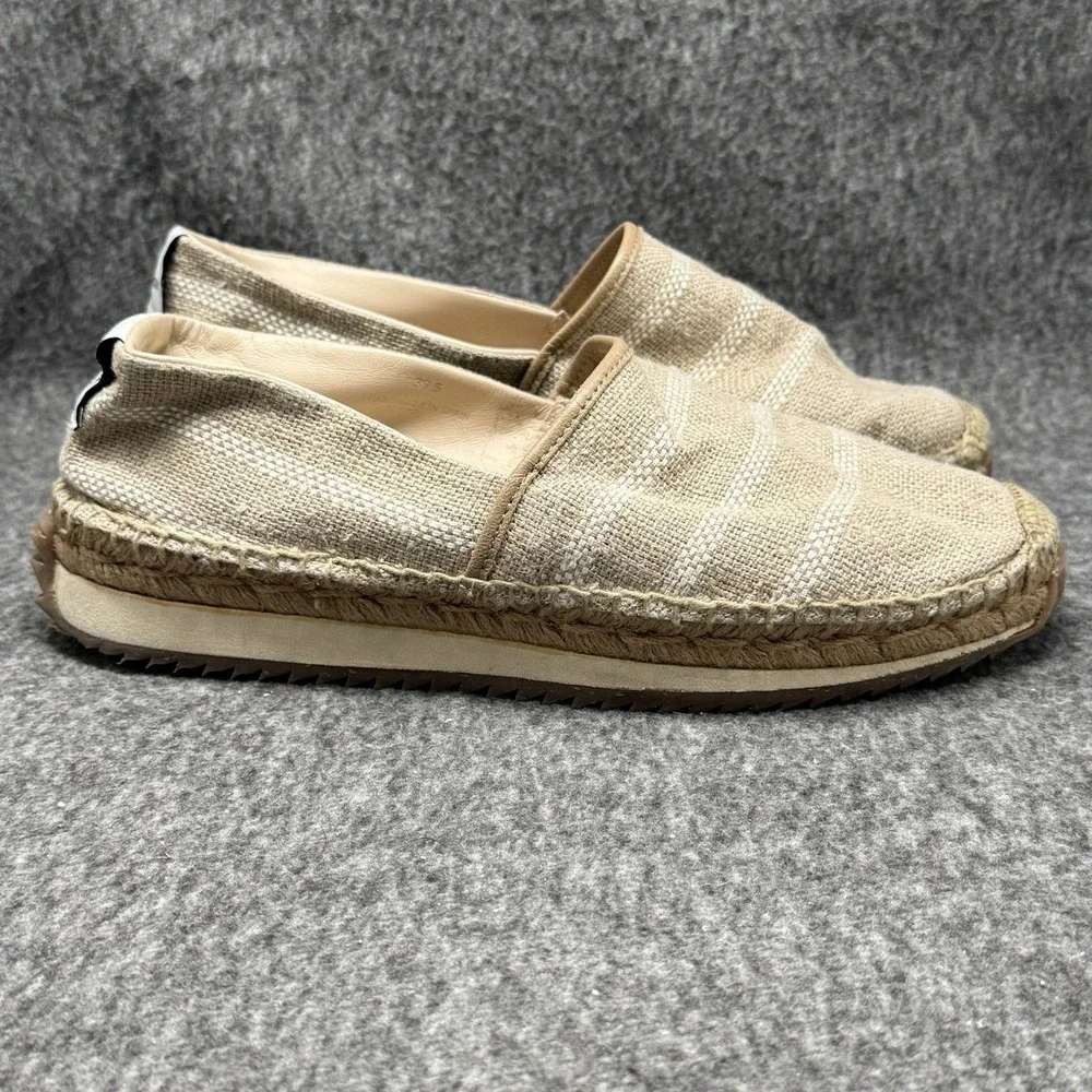 Rag And Bone New York Espadrille Flats Womens Size 39.5 Beige Woven Slip On
